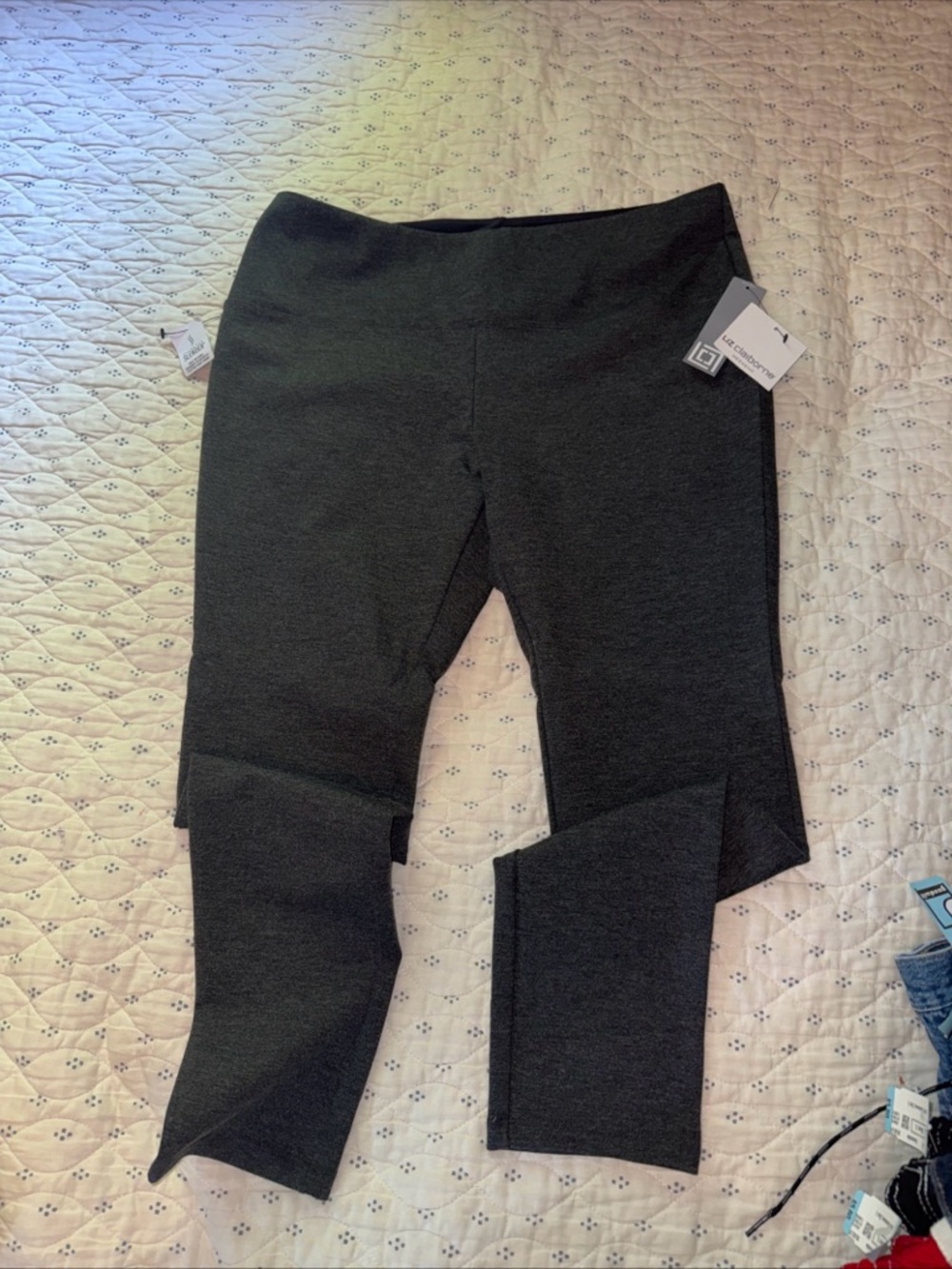 Liz Claiborne Weekend Women's Wish For Warmth Charcoal H Slender Leggings - XL